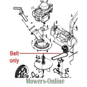Lawn mower belt and pulley system diagram
