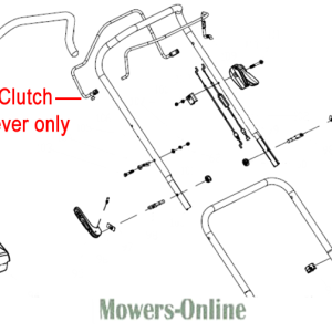 Clutch lever assembly diagram for lawn mower