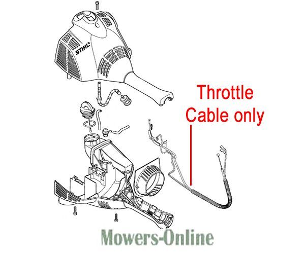 P - Mowers Online Throttle cable assembly diagram for mower