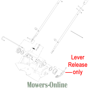Mower lever release assembly diagram