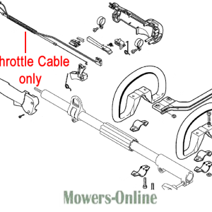 Lawn mower throttle cable and steering assembly diagram