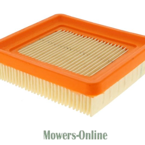 Orange pleated engine air filter element