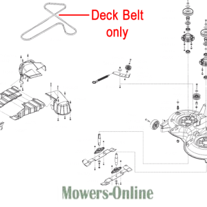 Deck belt replacement parts diagram for mower
