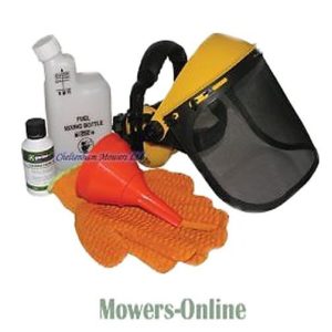 Personal protective equipment kit for lawn mower operation
