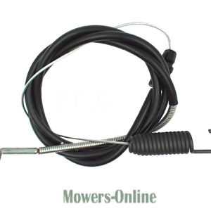Lawn mower engine pull cable with spring