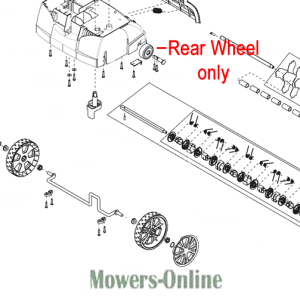 Lawn mower rear wheel assembly parts diagram