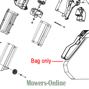Lawn mower bag parts diagram exploded view