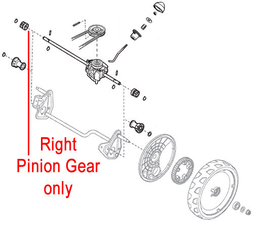 r23xoyatx53.png - Mowers Online Right pinion gear assembly diagram