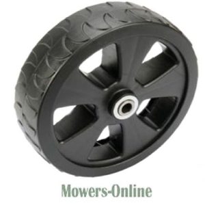 Lawn mower wheel with tread tire