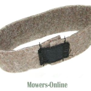 Lawn mower deck belt with buckle
