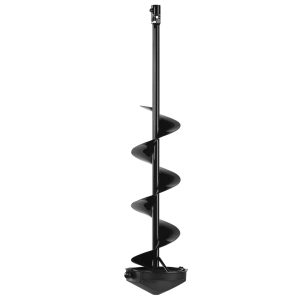 Ice auger with spiral blade and square base