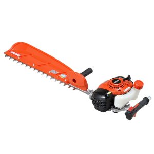 Gas-powered hedge trimmer with attachment shaft