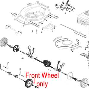 Lawn mower front wheel assembly diagram parts