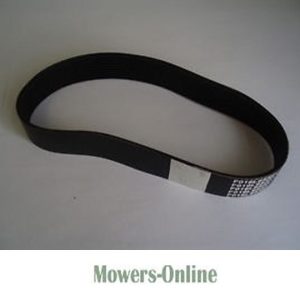Lawn mower drive belt with ribbed connector