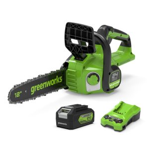 Greenworks cordless chainsaw with battery and charger