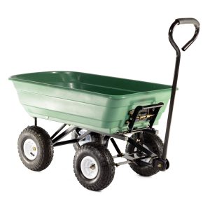 Garden cart with four wheels and push handle