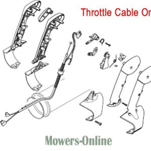 Throttle cable assembly parts diagram for mowers