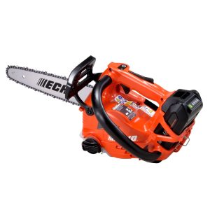 Ego gas-powered chainsaw with orange body