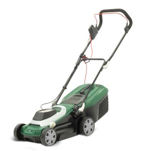 Electric rotary lawn mower with handle
