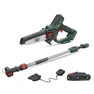 Cordless chainsaw and pole saw combo kit