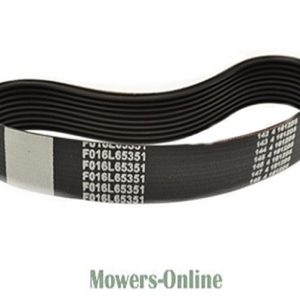 Poly V ribbed belt with text markings