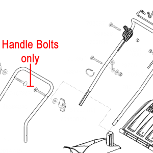 Lawn mower handle bolts and assembly parts diagram