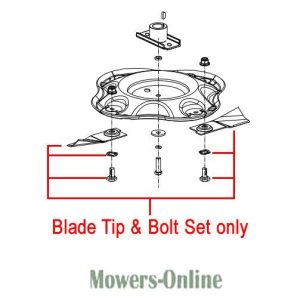 Blade tip and bolt set for ceiling fan