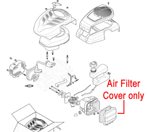 wqa1luxfg14.jpg - Mowers Online Air filter cover exploded parts diagram