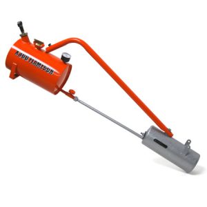 Pneumatic air duster with orange tank and hose