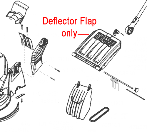 wuv0evjaea5.png - Mowers Online Lawn mower deflector flap replacement part diagram