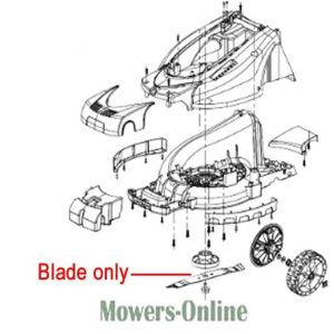 Lawn mower blade replacement parts diagram