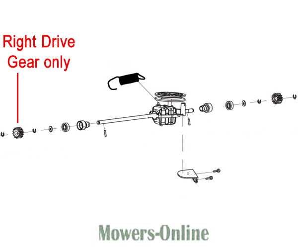 xetd50wwnt3.png - Mowers Online Right drive gear assembly diagram