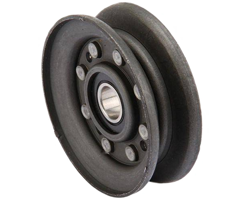xz4jtu1cngl.png - Mowers Online Black rubber pulley with bearing and bolt holes