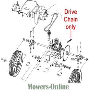 Push mower drive chain exploded parts diagram
