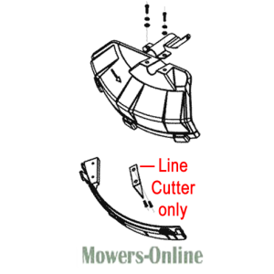 Trimmer head with line cutter blade assembly