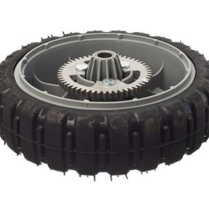 Lawn mower wheel with gear hub assembly