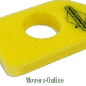 Yellow foam air filter with oval hole cutout