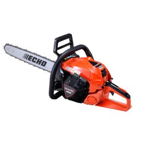 Echo gas-powered chainsaw with orange housing