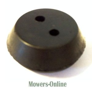 Black rubber lawn mower feet with two holes